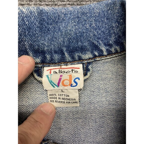 Talbots Denim Jacket Girls Size Large Blue Long Sleeve Button Up - Picture 2 of 9